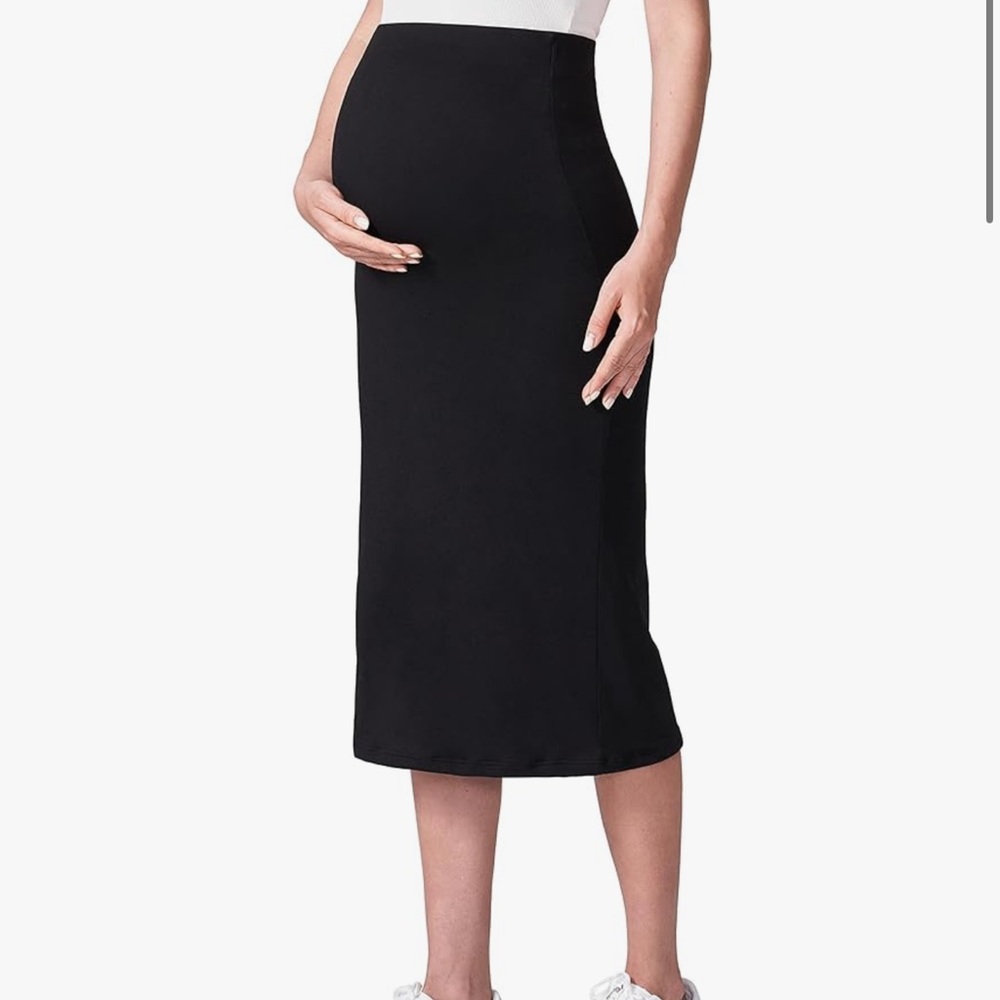 Amazon | POSHDIVAH Women's Maternity Skirt Over The Belly Midi High